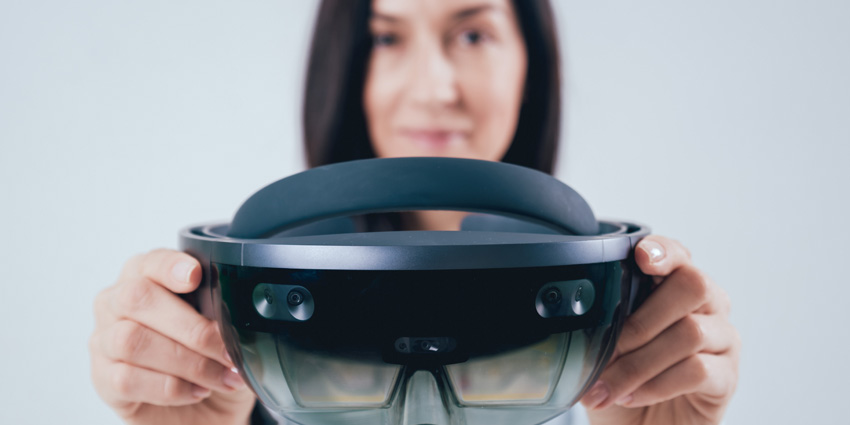 Woman with MR Glasses