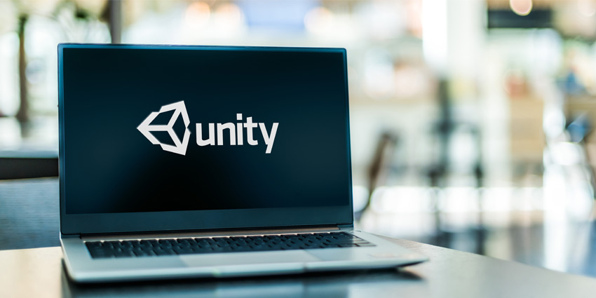 Unity Logo on Laptop